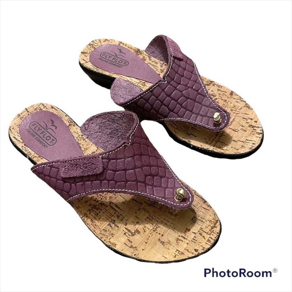 Fly Flot made in Italy leather sandals with synthetic soles womens size 36